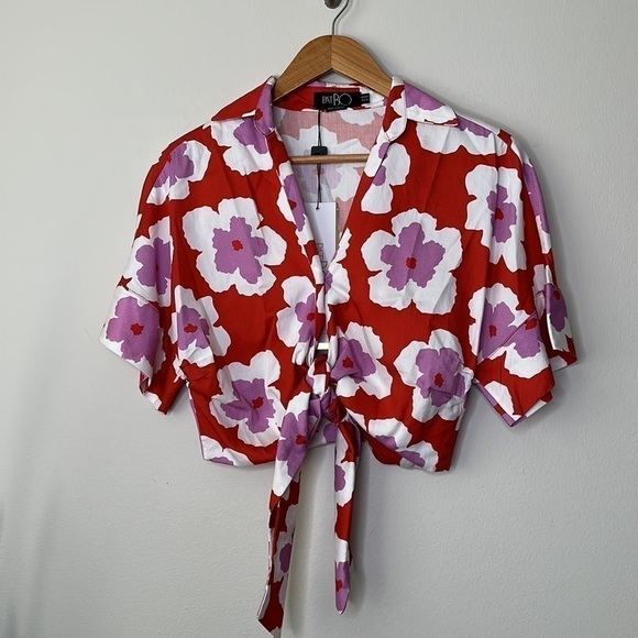 PATBO Windflower tie-front crop top NWT - Picture 6 of 10